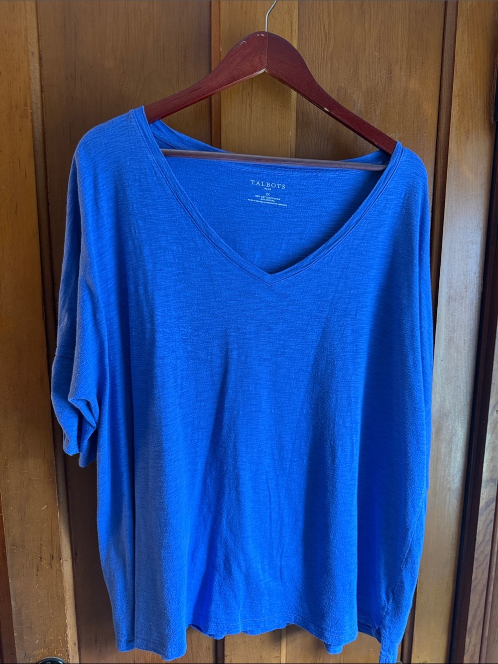 Talbots V-Neck Short Sleeve Tee in Royal Blue